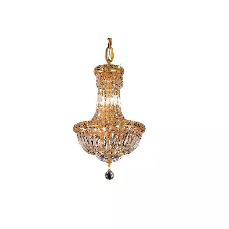 Gold 6-Light Crystal Pendant Fixture