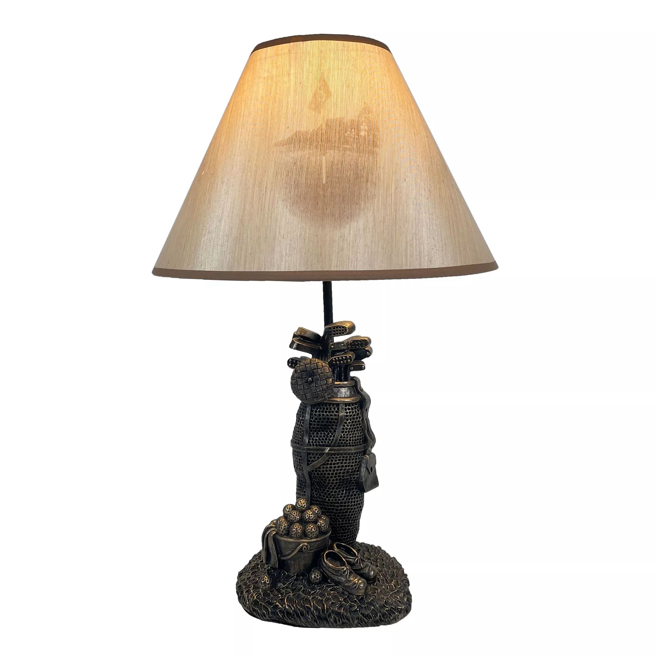Golf Lovers Tee Light Golf Bag Table Lamp w/Decorative Shade