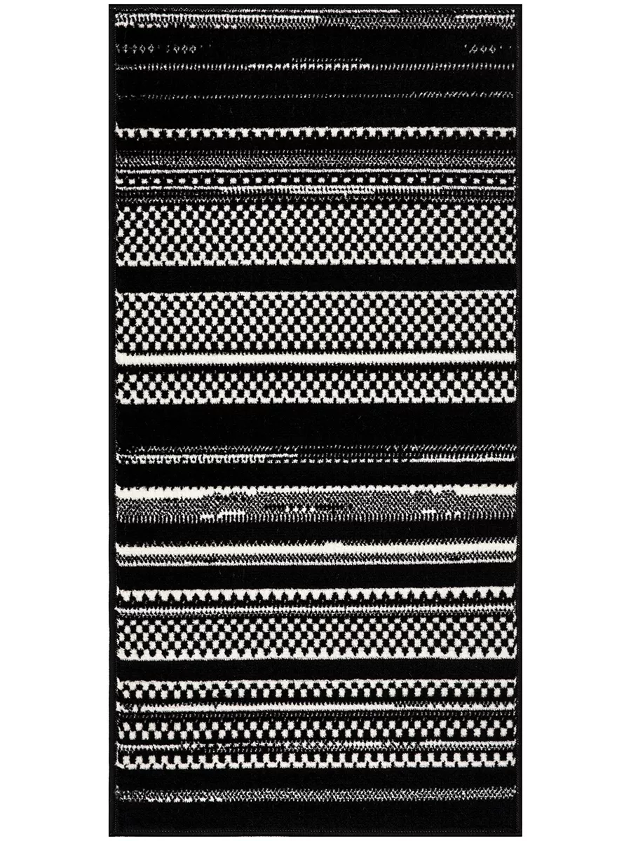 Grafix GRF41 Black/White 2'3" x 7'6" Rug