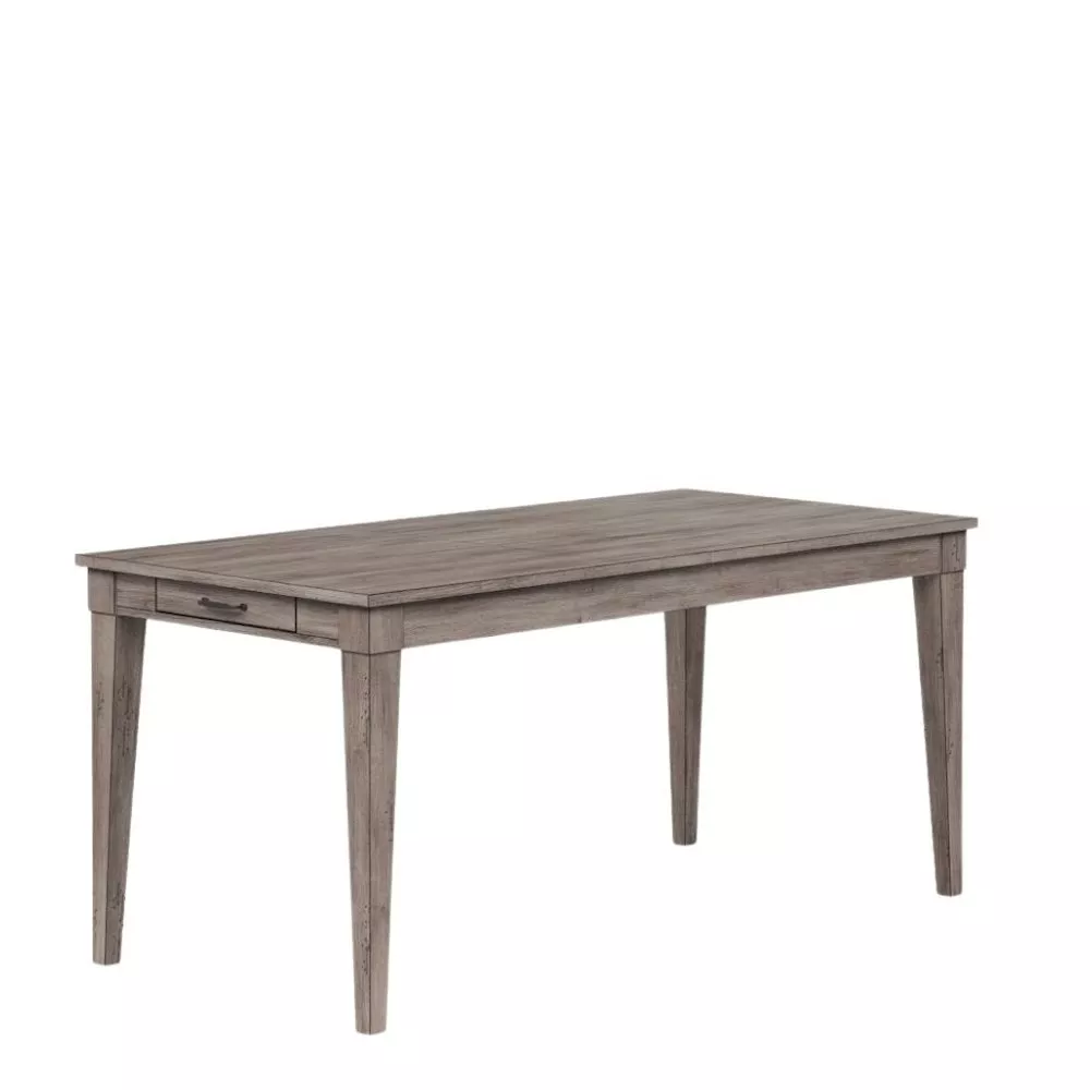 Gray Wood Dining Table with 2Drawers – Farmhouse Kitchen Table for 4
