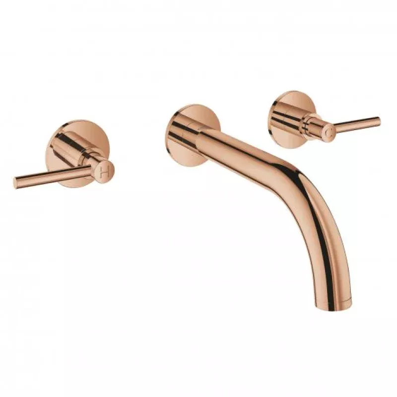 Grohe Atrio wall-mounted three hole basin mixer warm sunset