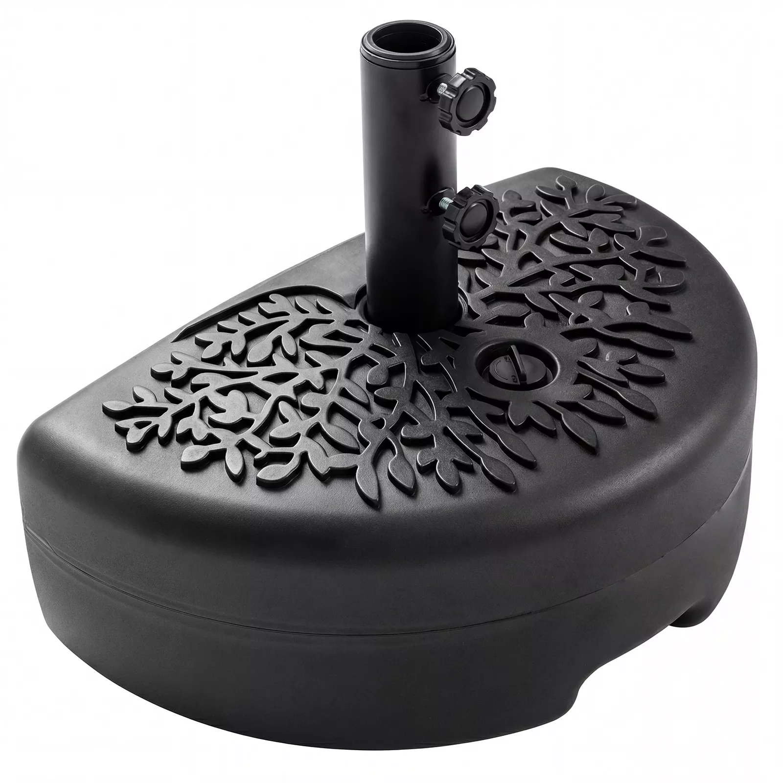 Half-Round Patio Umbrella Base – Black, for Lawn, Deck, and Poolside
