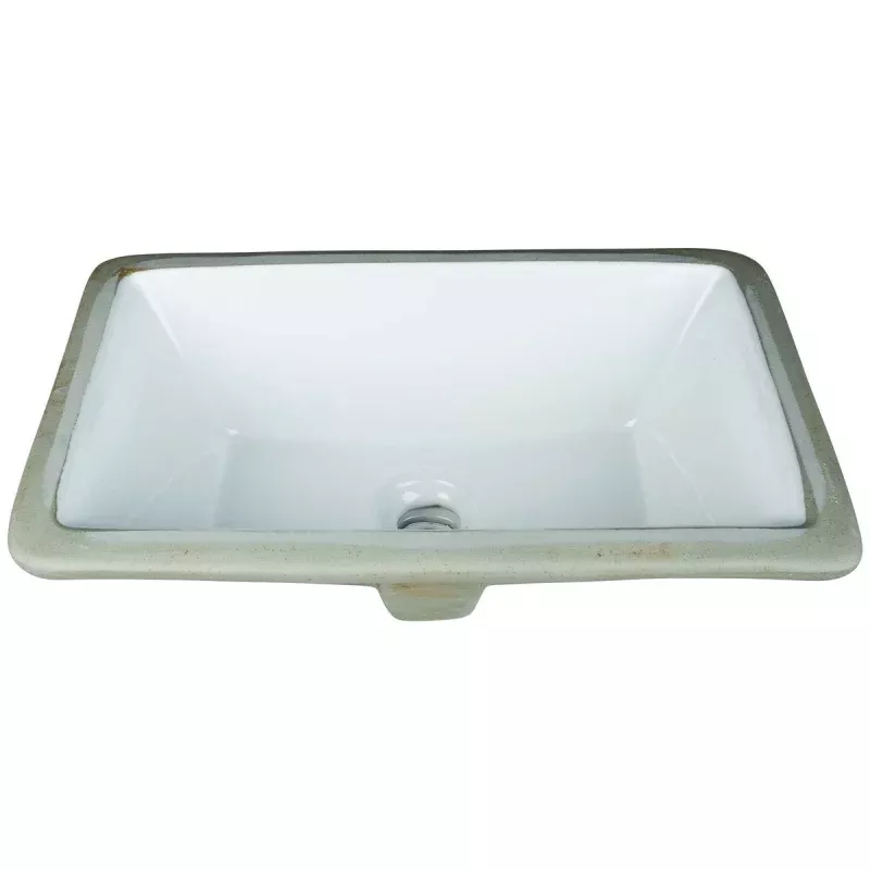 Hardware Resources 16" Rectangle Undermount White Porcelain Bowl