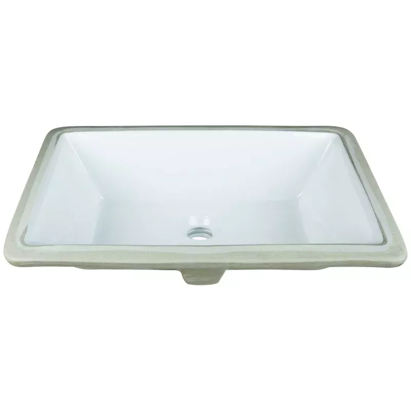 Hardware Resources 18-1/2" Rectangle Undermount White Porcelain Bowl