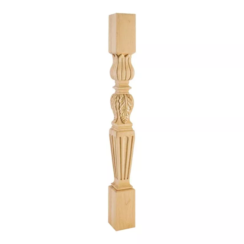 Hardware Resources 3-1/2" Square x 35-1/2" Cherry Acanthus / Fluted Post