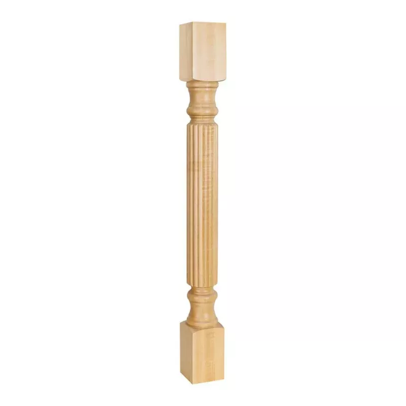 Hardware Resources 3-1/2" x 3-1/2" x 35-1/2" White Birch Post with Reed Pattern