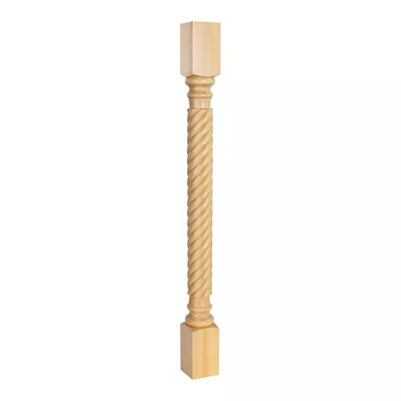 Hardware Resources 3" x 3" x 35-1/2" Hard Maple Post with Rope Pattern