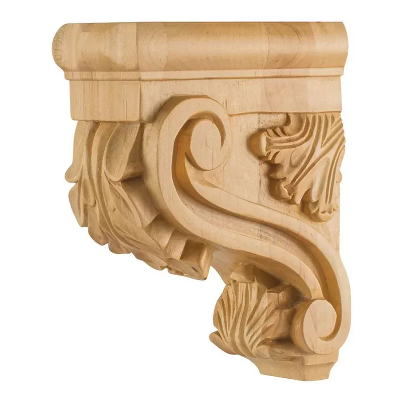 Hardware Resources 3" x 6" x 8" Alder Acanthus Bar Bracket