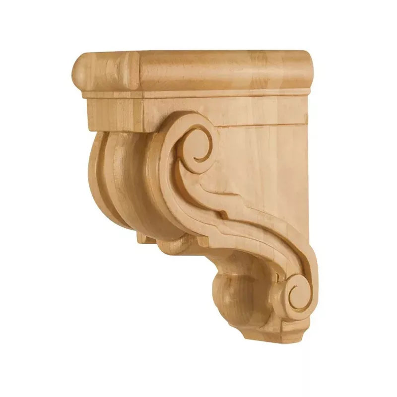 Hardware Resources 3" x 6" x 8" White Birch Scrolled Bar Bracket