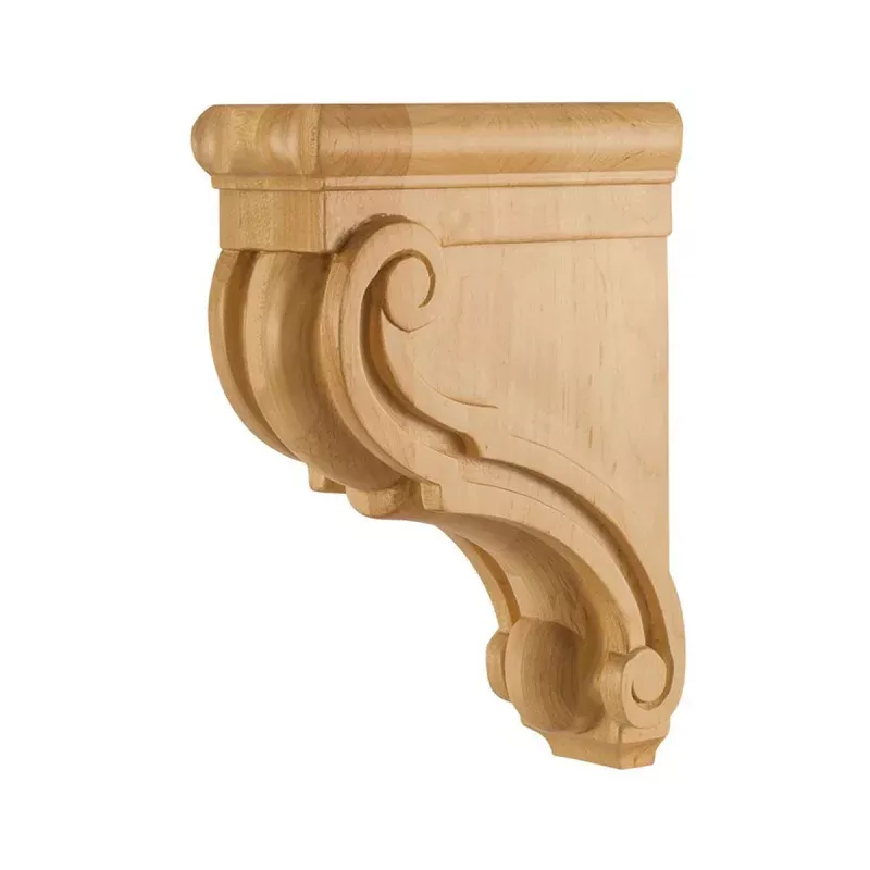 Hardware Resources 3" x 7" x 10" Hard Maple Scrolled Bar Bracket