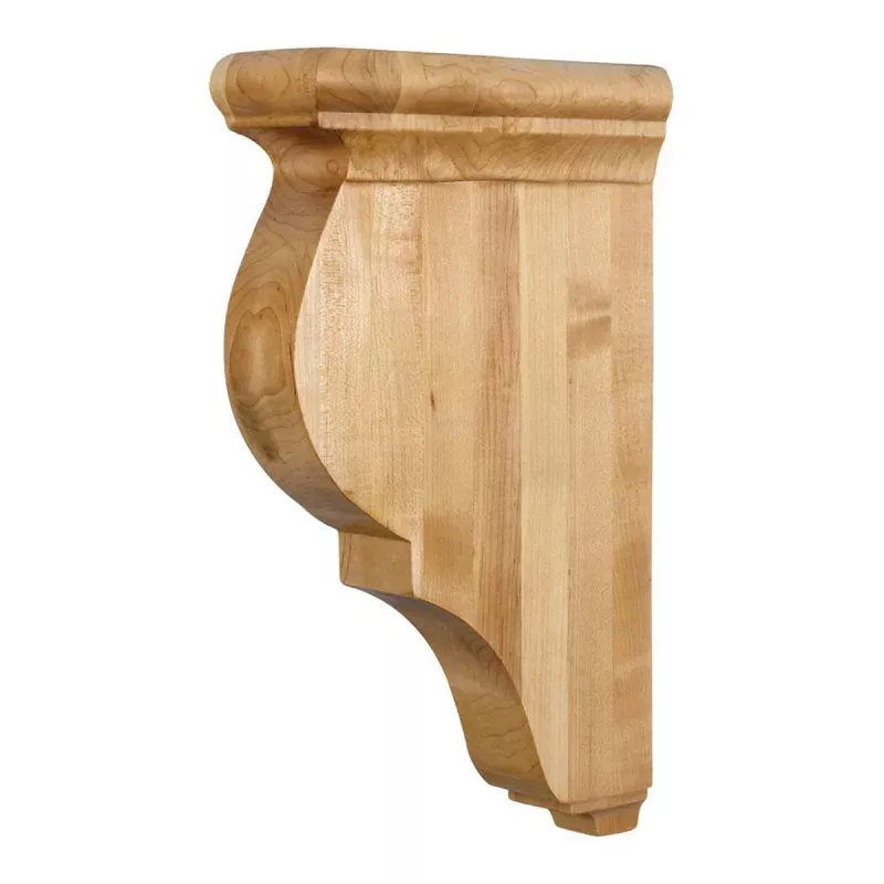 Hardware Resources 3" x 8-1/2" x 14" Alder Smooth Bar Bracket