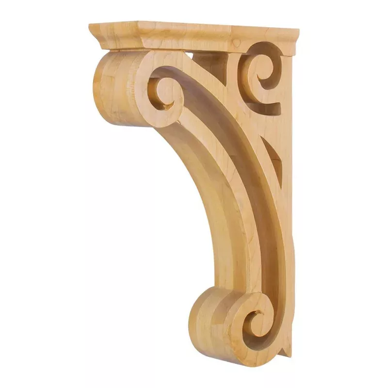Hardware Resources 3" x 9-3/8" x 14" Hard Maple Open Space Corbel