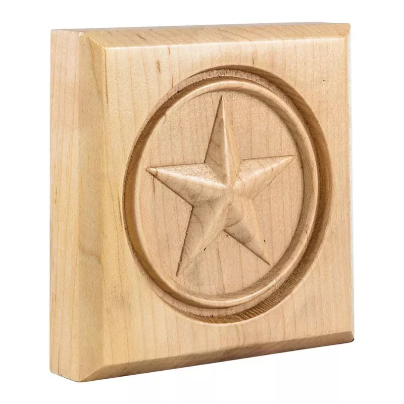Hardware Resources 4" x 4" x 7/8" Alder Star Rosette Moulding