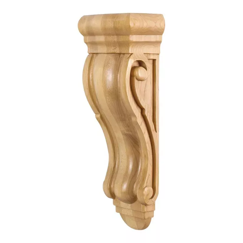 Hardware Resources 5" x 3-5/16" x 14" Cherry Rounded Scrolled Corbel