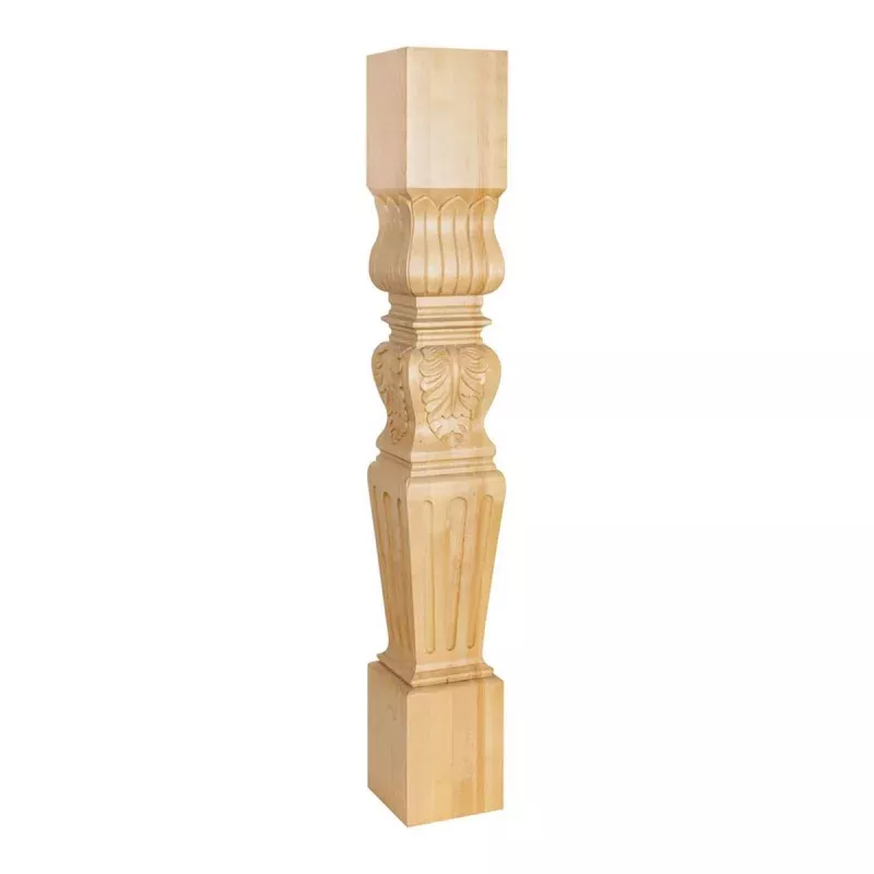 Hardware Resources 5" x 5" x 35-1/2" Cherry Acanthus / Fluted Post