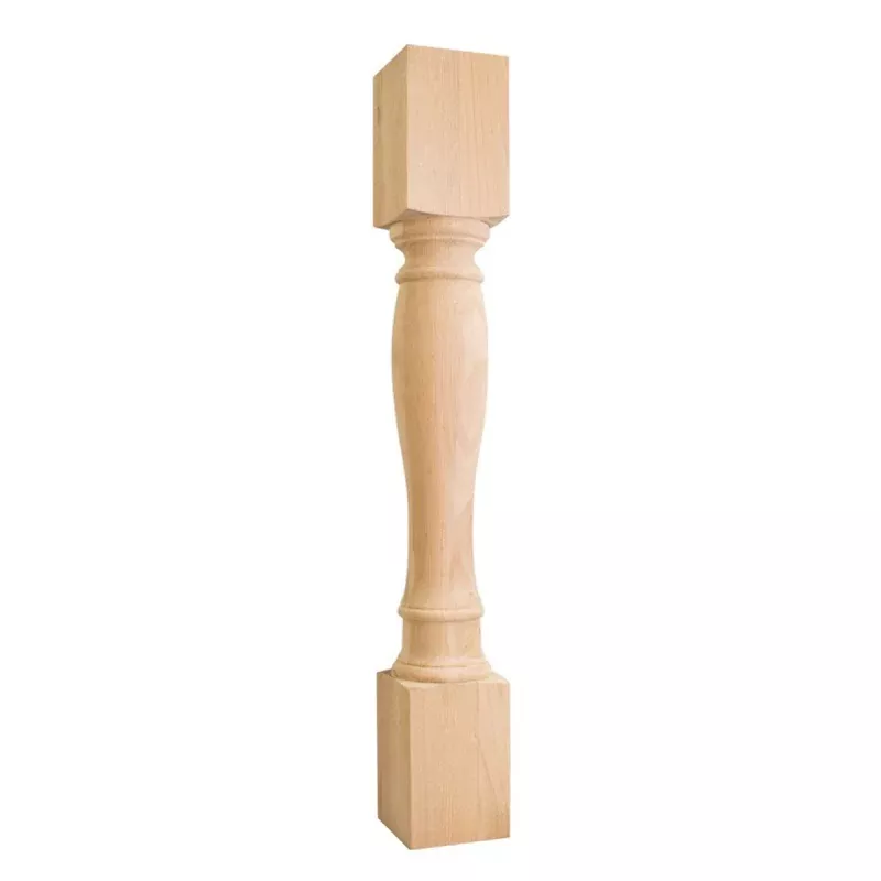 Hardware Resources 5" x 5" x 35-1/2" Hard Maple Turned Wood Post