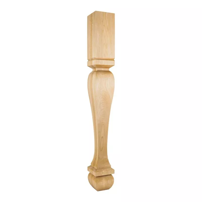 Hardware Resources 5" x 5" x 42" Square Cherry Post / Table Leg with Foot