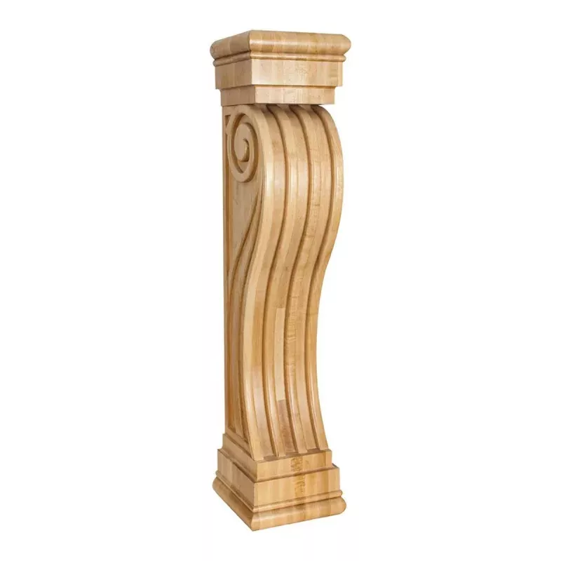 Hardware Resources Hard Maple Fluted Art Deco Fireplace Corbel