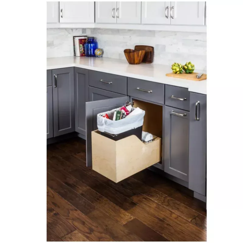 Hardware Resources Preassembled 35 Quart Single Pullout Waste Container System