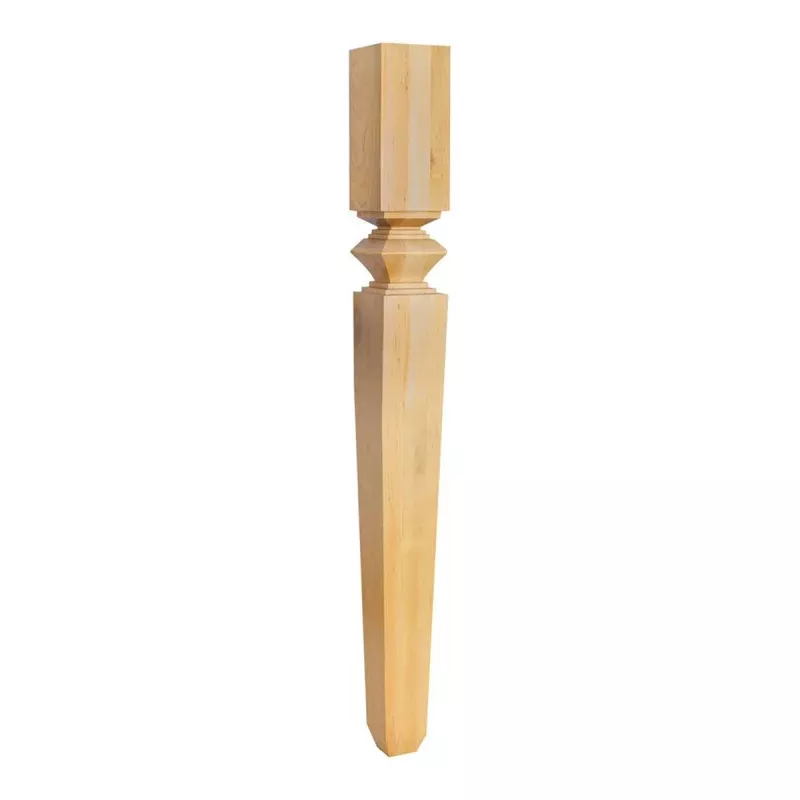 Hardware Resources Rubberwood Tapered Post with Diamond Carving