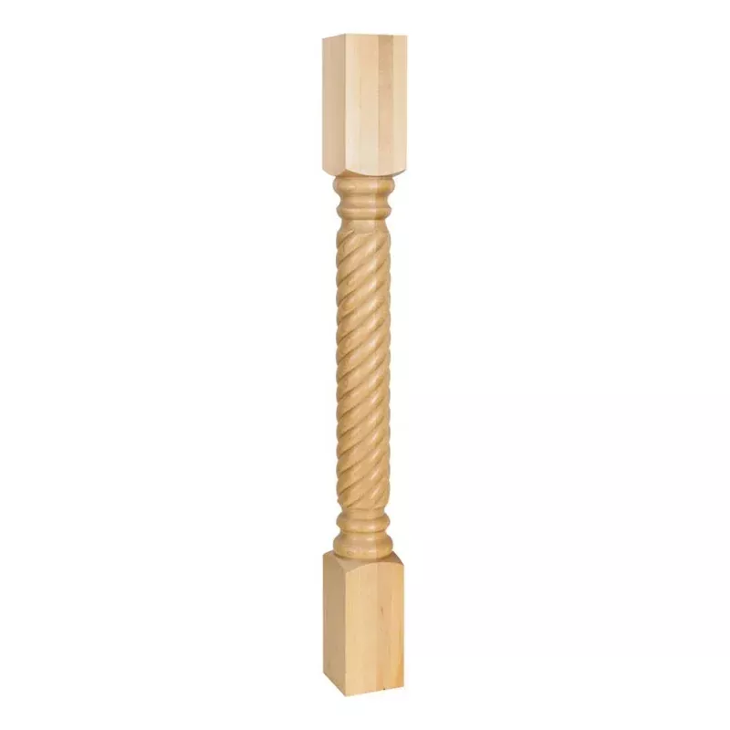 Hardware Resources White Birch Post with Rope Pattern
