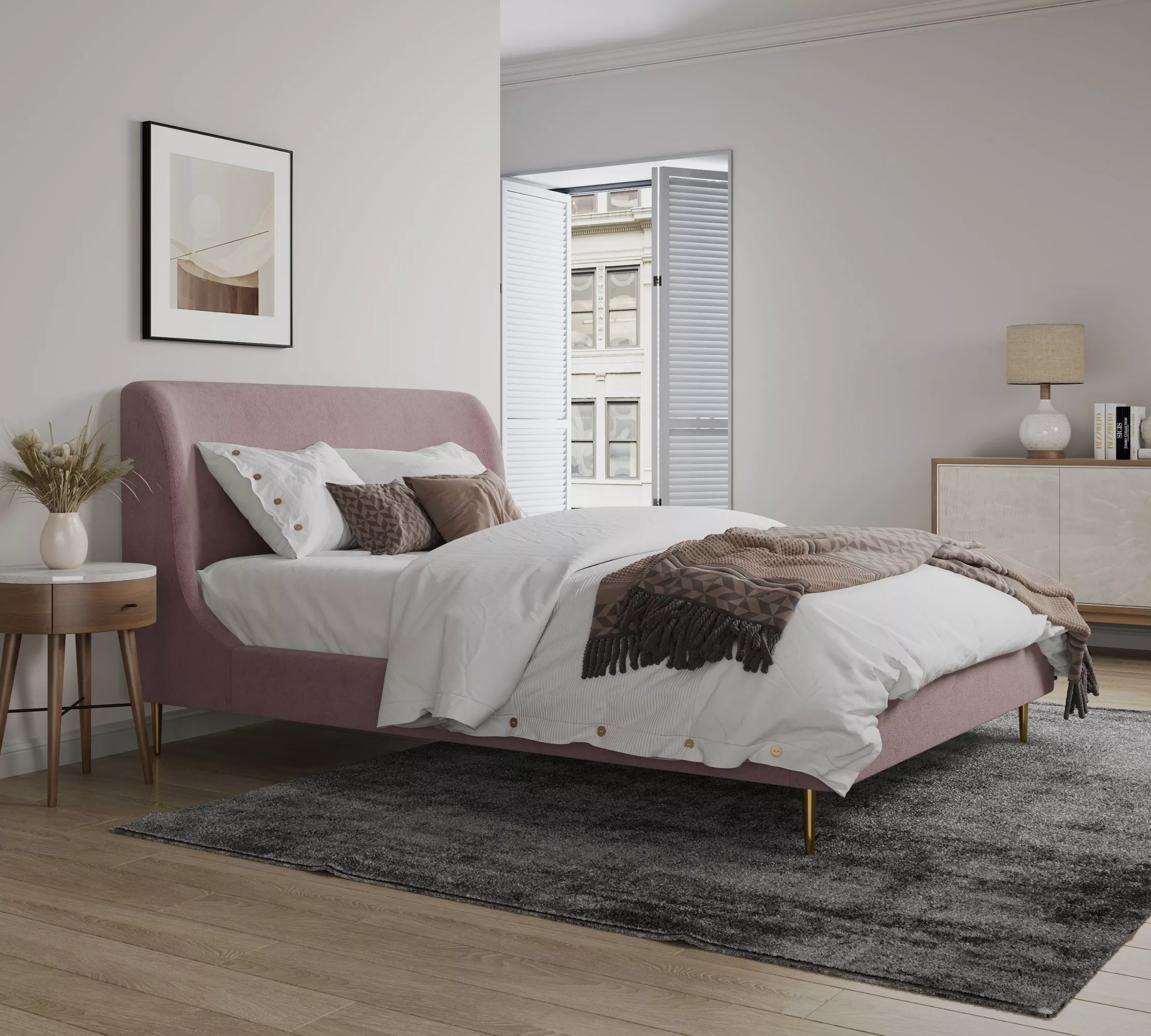 Heather Full Bed in Blush