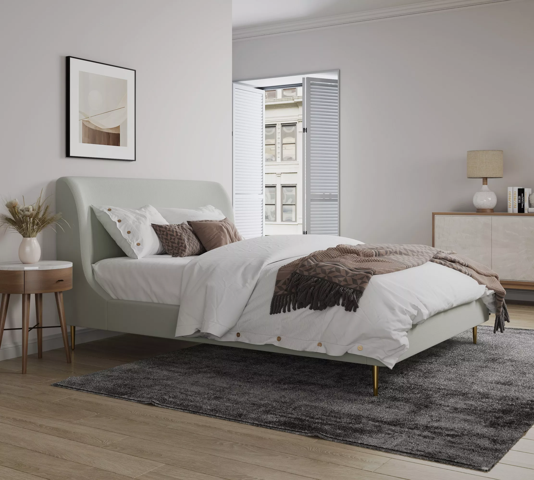 Heather Full Bed in Cream