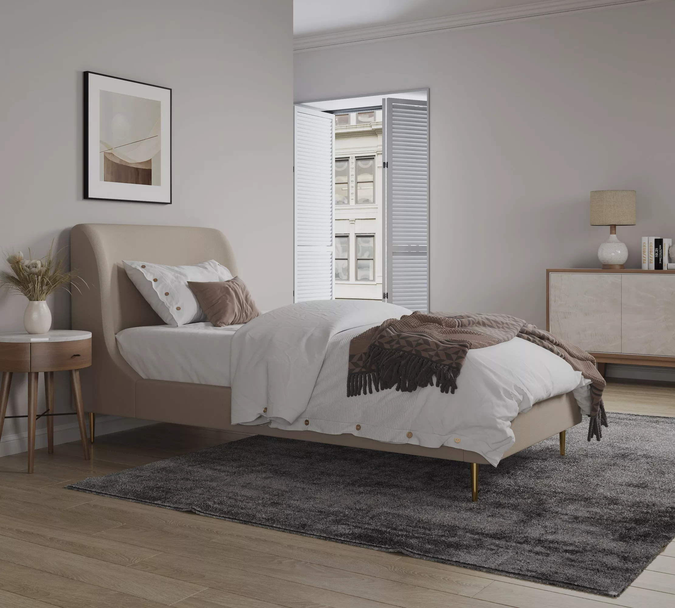 Heather Twin Bed in Tan
