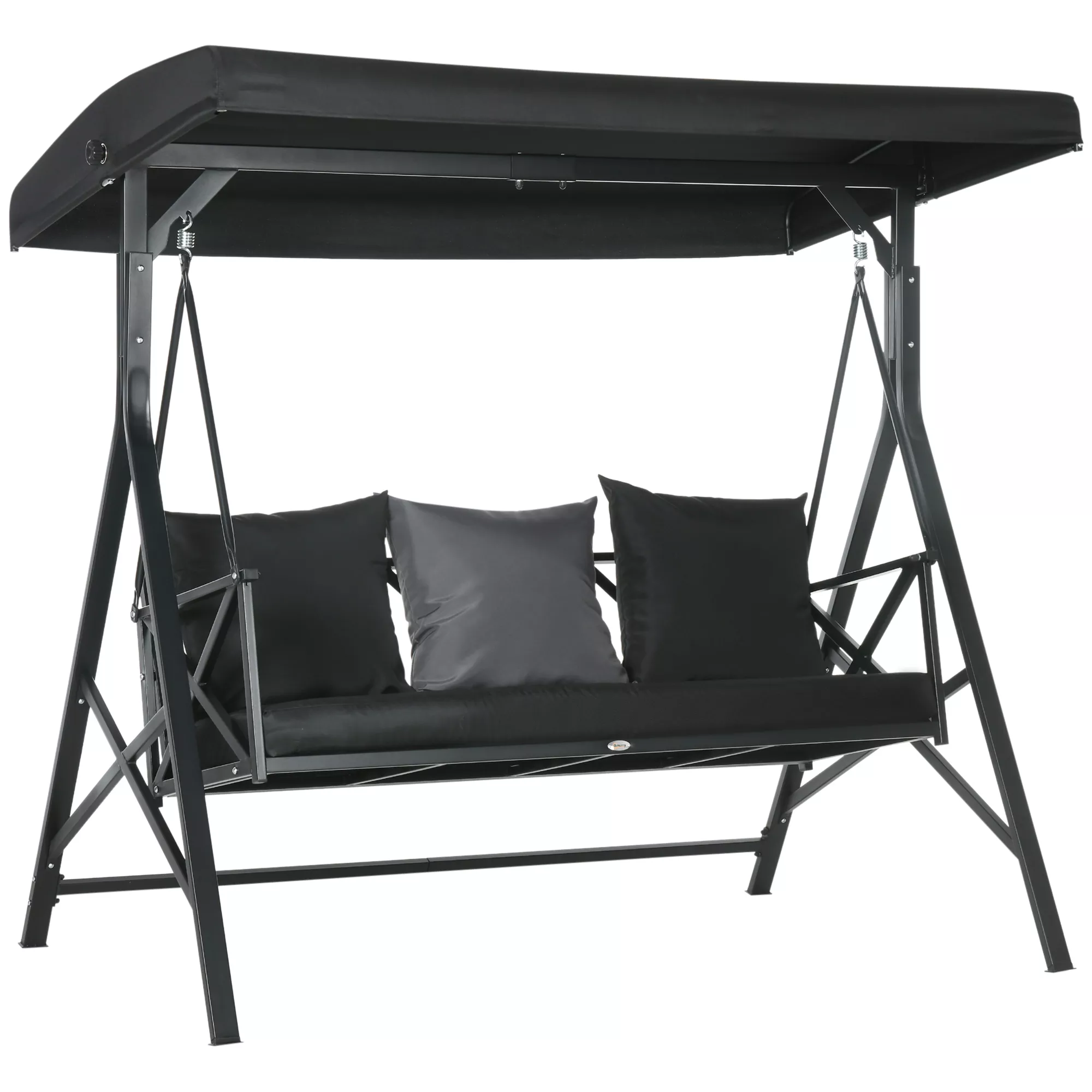 Hivvago 3-Seat Patio Swing with Adjustable Canopy