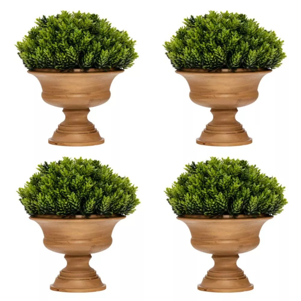 Hivvago 4 Pack Artificial Boxwood Topiary Trees