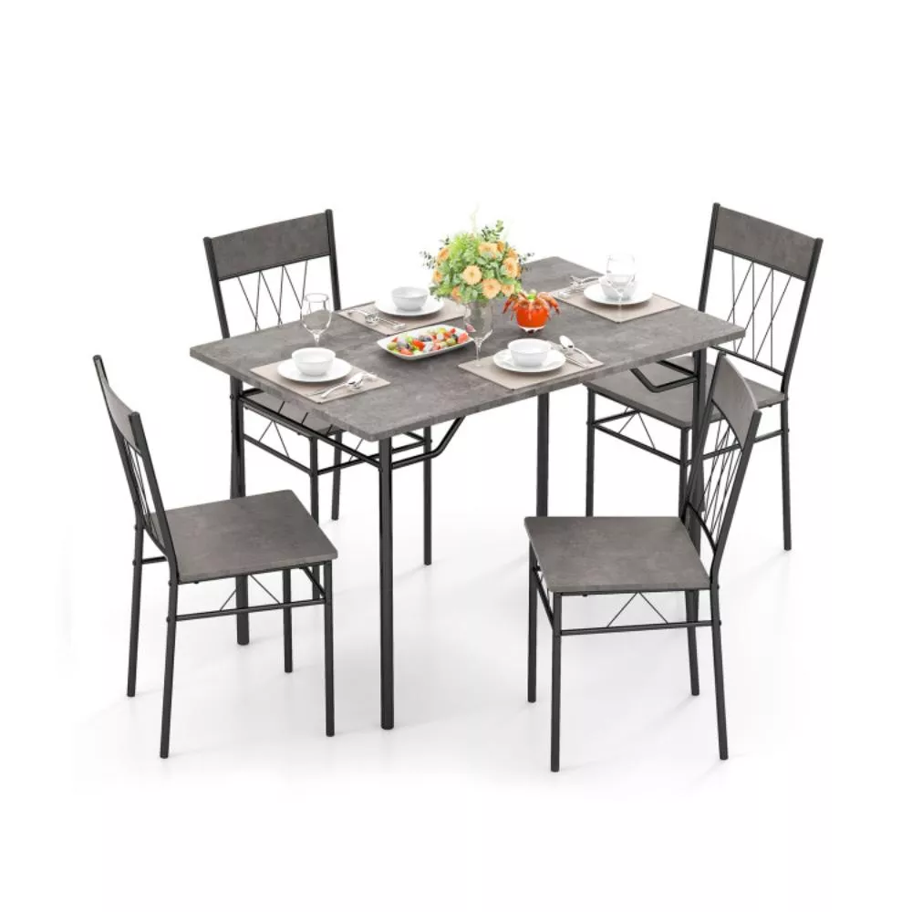 Hivvago 5-Piece Dining Table Set for 4 with Kitchen Table and 4 Dining Chairs