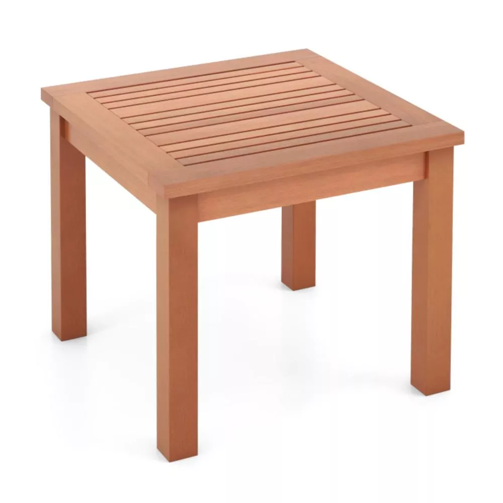 Hivvago Square End Outdoor Adirondack Side Table with Slatted Tabletop