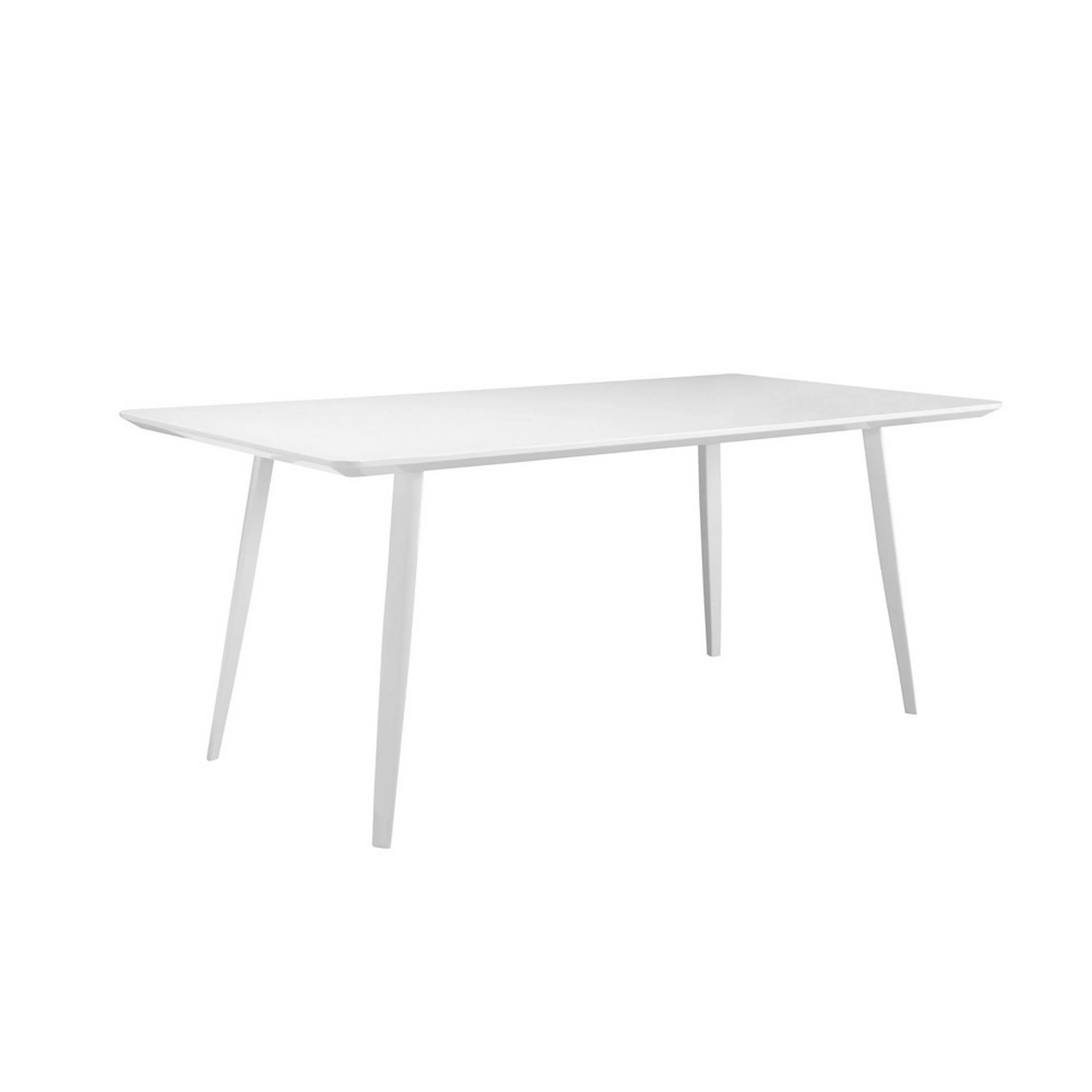 Hle 71 Inch Dining Table, 6 Seater Rectangular Tabletop, White Lacquer