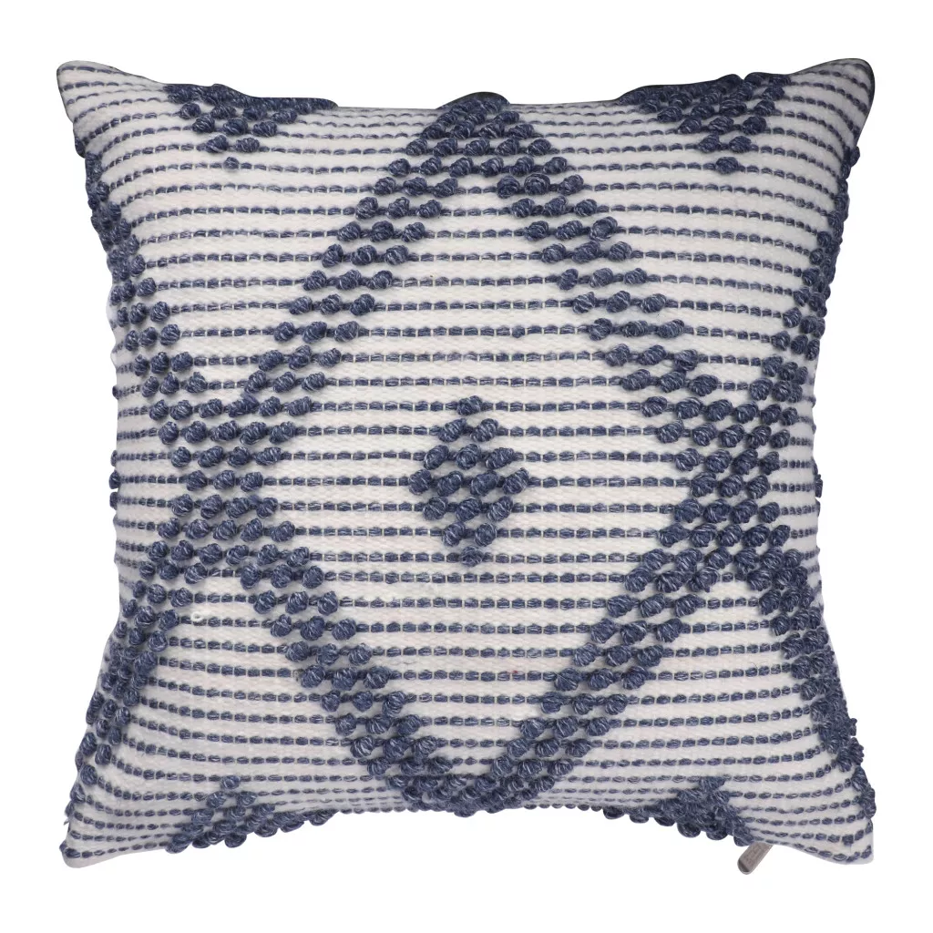 HomeRoots 20" Blue Geometric Throw Pillow