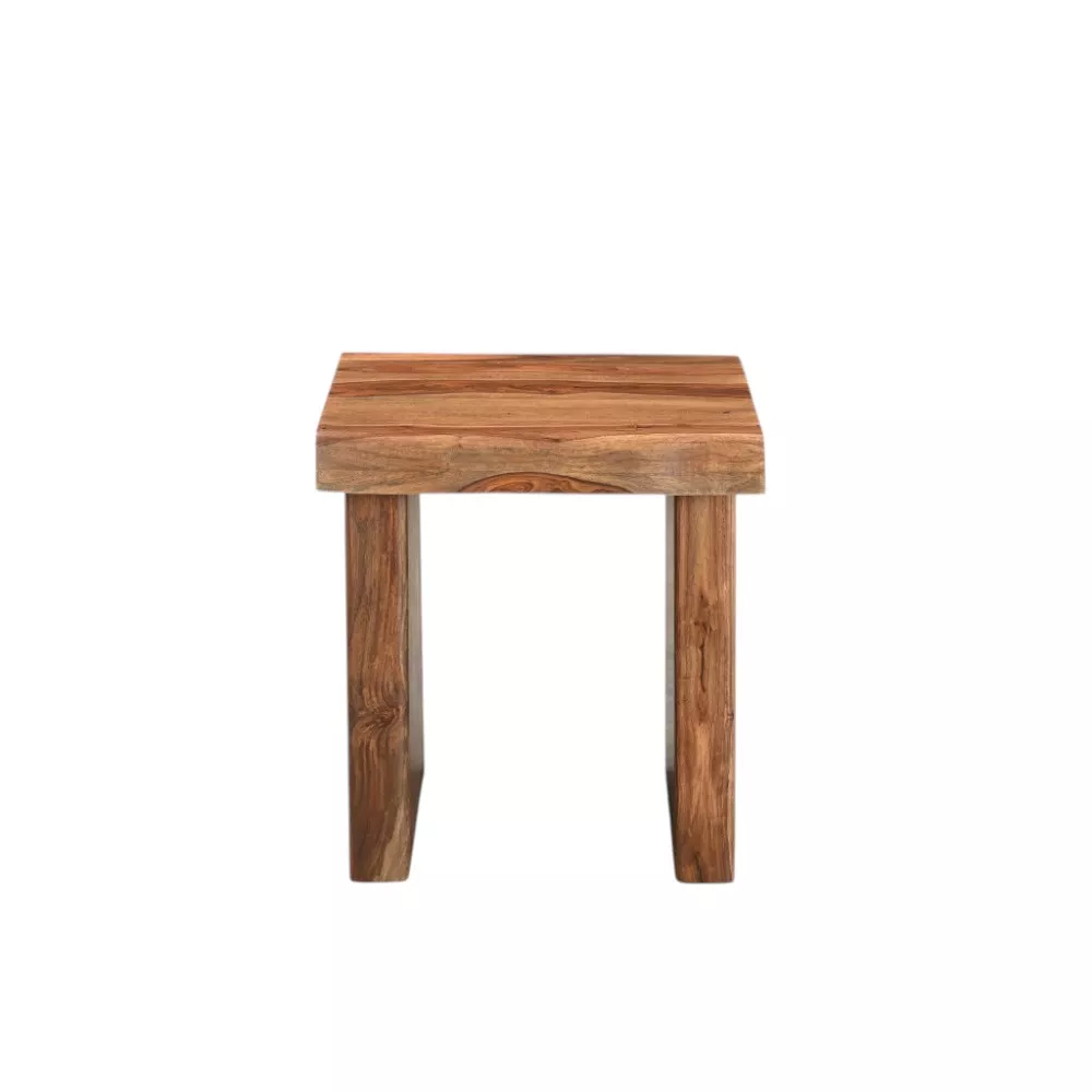 HomeRoots 23" Brown Solid Wood Square Live Edge End Table