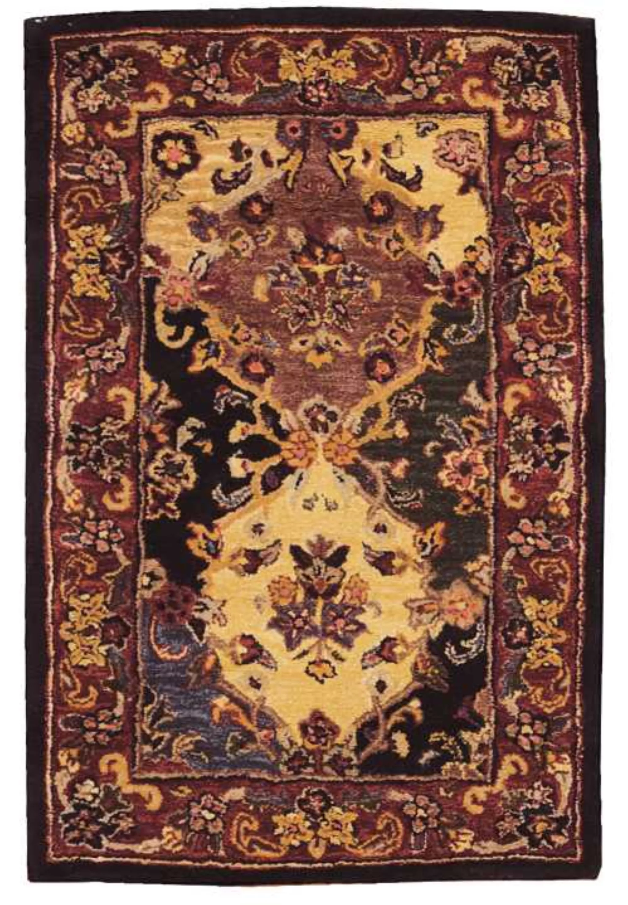 HomeRoots Wool Floral Area Rug