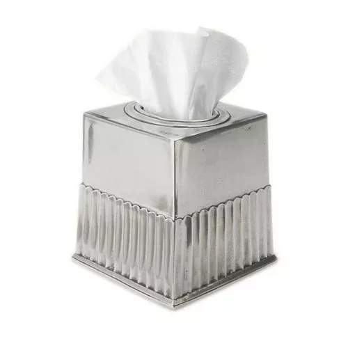 Impero Tissue Box, Square by Match Pewter