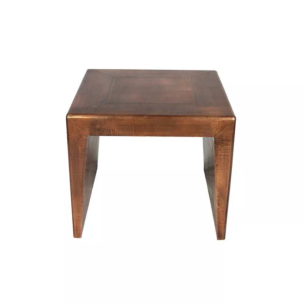 Industrial Mar Vista Wright End Table in Copper Tone Cladding