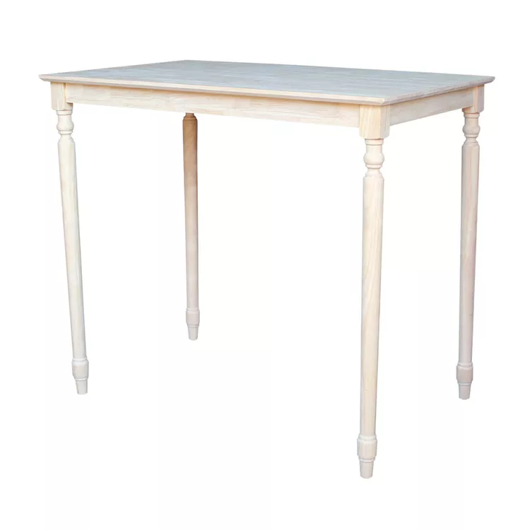 International Concepts Solid Wood Dining Table - Turned Legs Kitchen & Dining Room Table