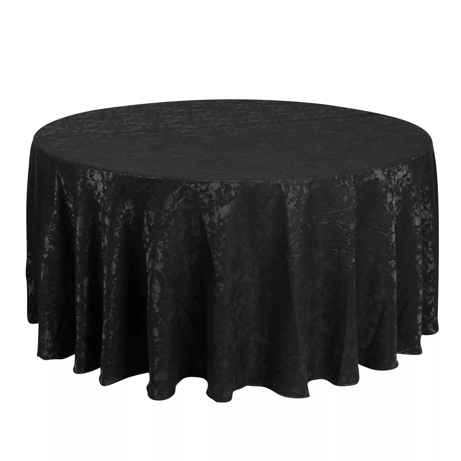 Jacquard Tablecloth 120" Round Black - Abstract Watercolor Pattern