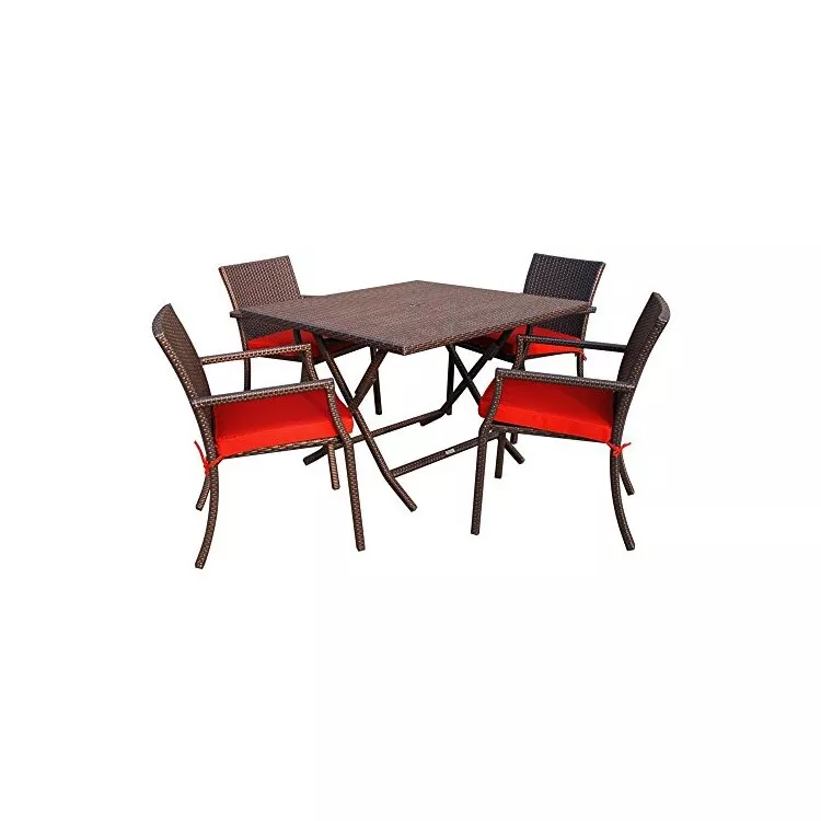 Jeco Cafe Dining Set - Square Back Chairs & Folding Table