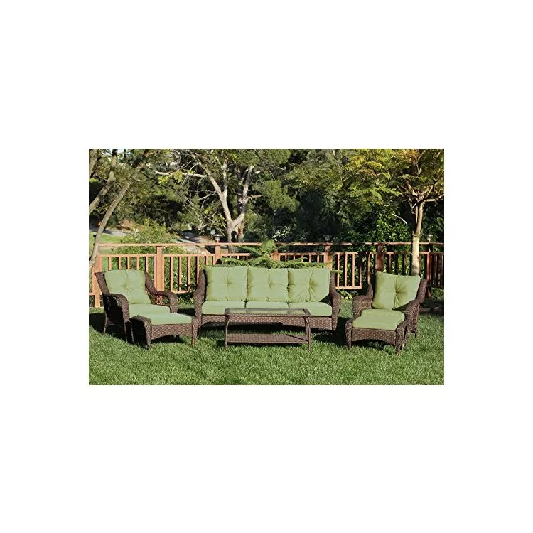 Jeco Wicker Patio Set with Cushions