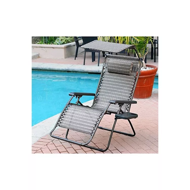 Jeco Zero Gravity Chair Set - Oversized, Sunshade & Tray