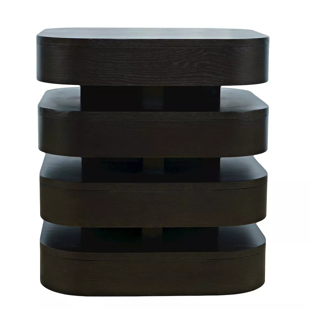Jofran Brix Mid-Century Modern Floating Sculpture Layered Square End Table