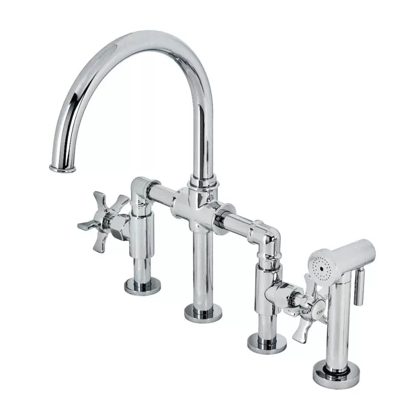 Kentley Bridge Kitchen Faucet with Brass Sprayer