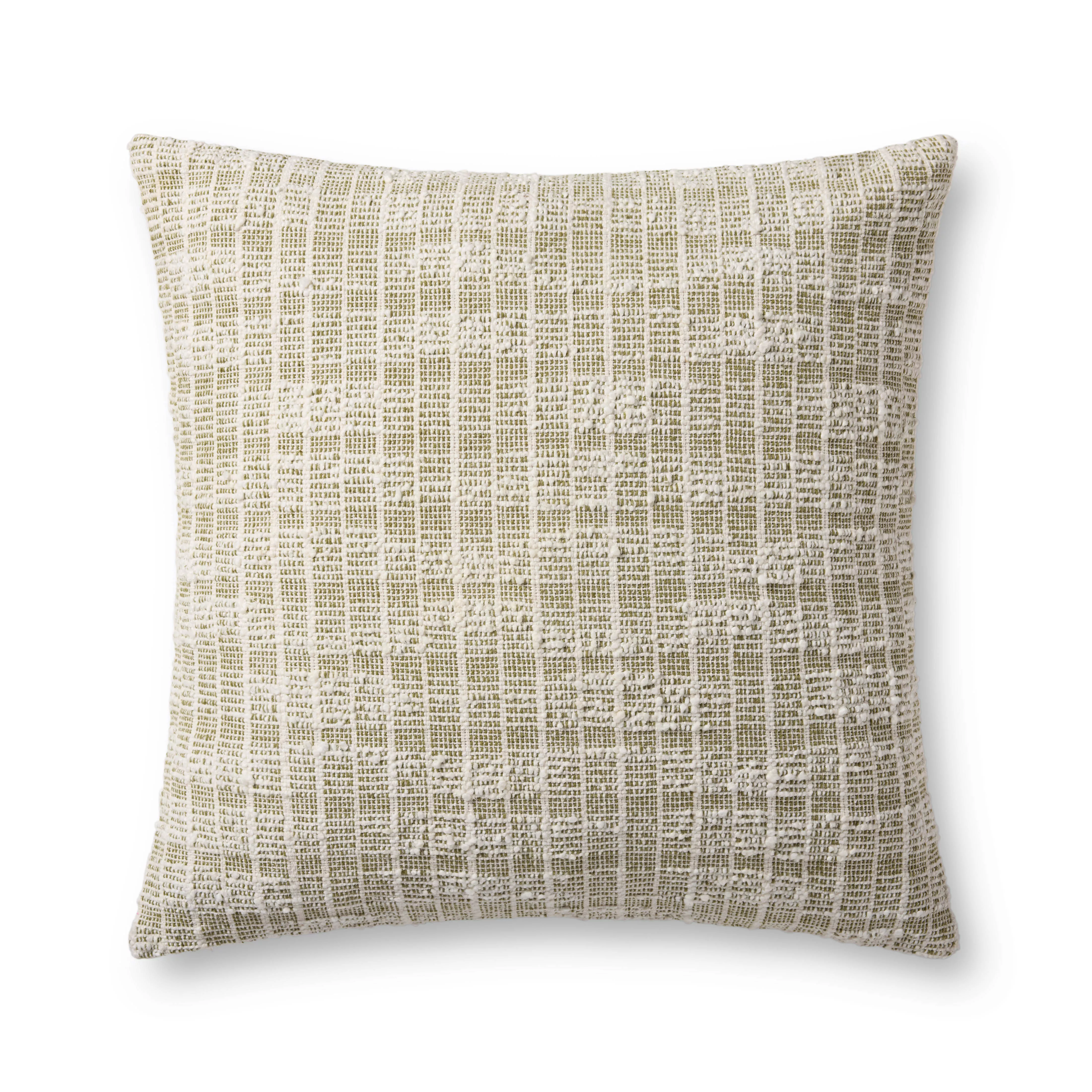 Killian Green/White 22''x22'' Cover w/Down Pillow