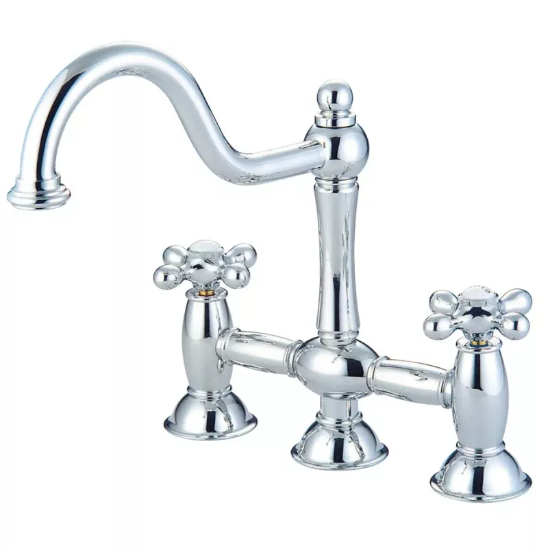 Kingston Brass Restoration Deck Mount Kitchen Bridge Faucet