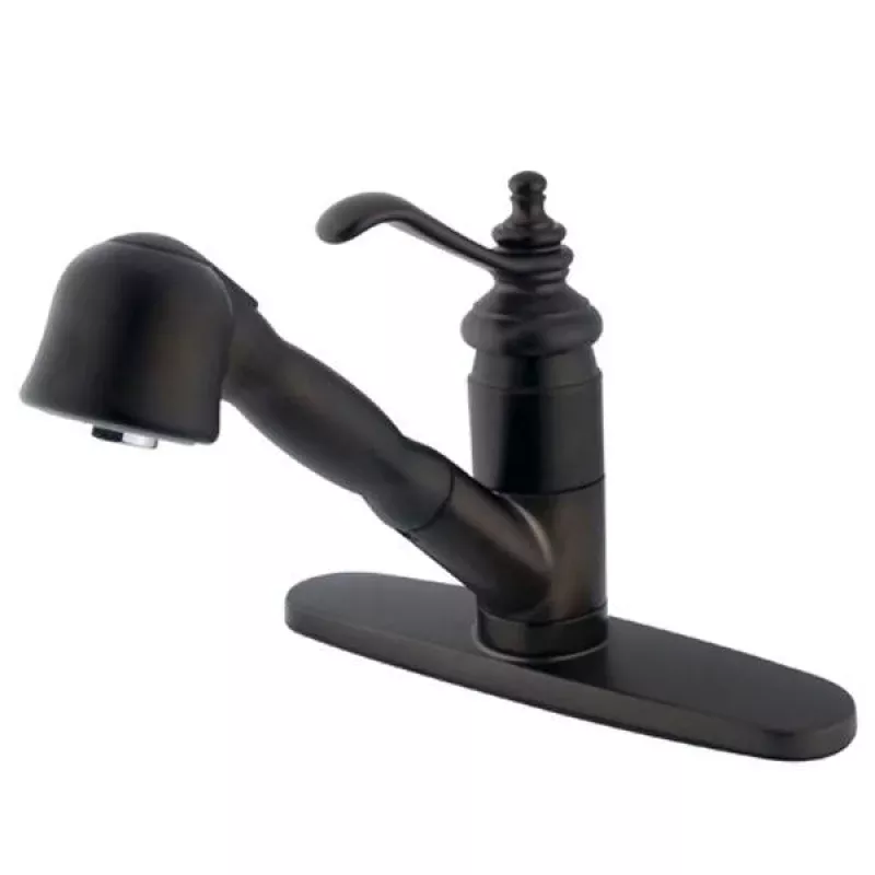 Kingston Brass Templeton Single Handle Pull-Out Sprayer Kitchen Faucet
