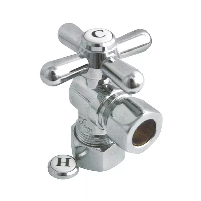 Kingston Brass Vintage Angle Stop with 5/8" OD Compression x 1/2" OD Compression