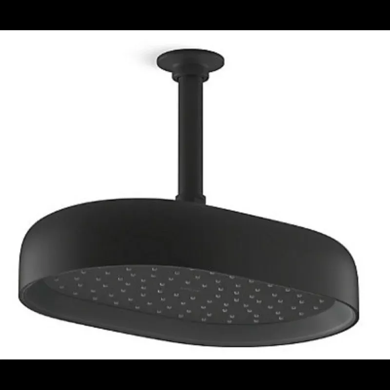 Kohler K-26293T-BL STATEMENT Single Function 12" Rectangular Overhead Shower (Black)